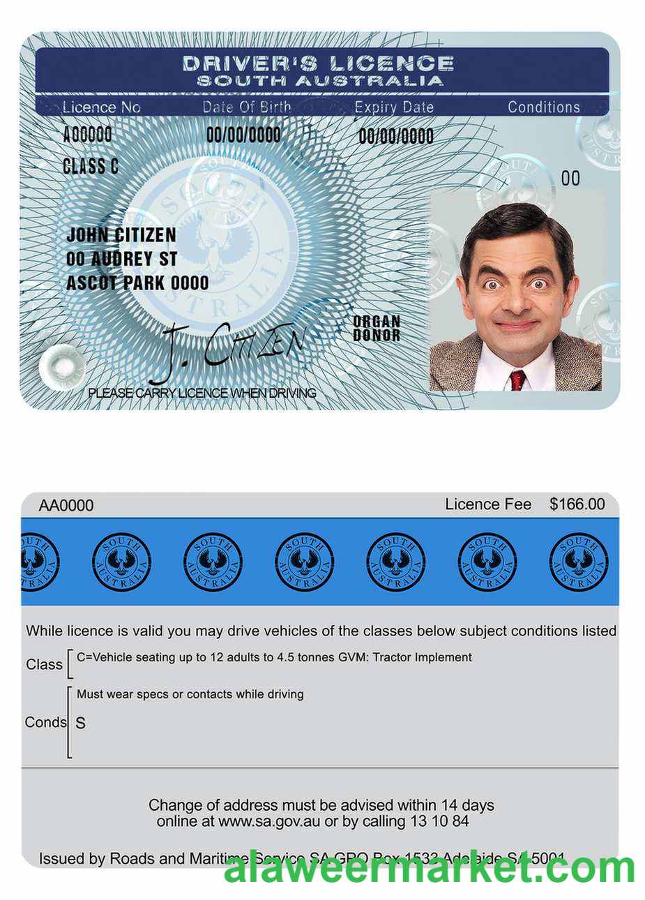 South Australia driving license